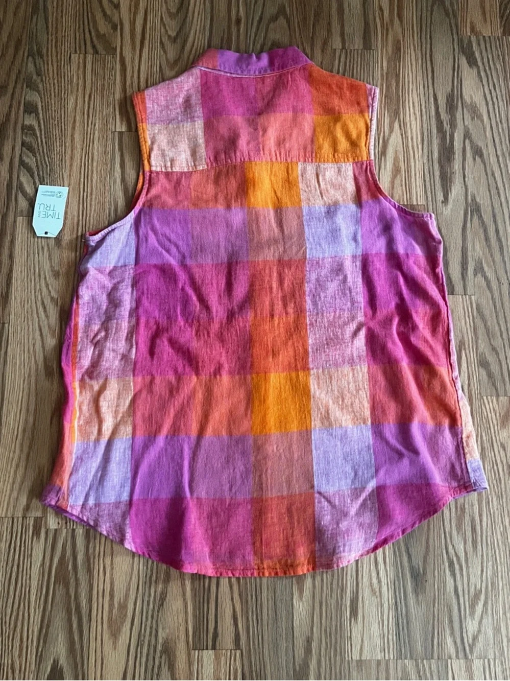 Time and Tru Sleeveless Button-Down Top - M (8-10) - NWT - Picture 2 of 7